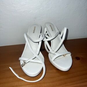 Express White Heels with Elegant Design